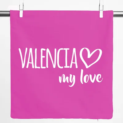 Produktbild von Huuraa Kissenbezug Valencia my love 40x40cm Fuchsia Baumwolle Dekokissenbezug Geschenkidee