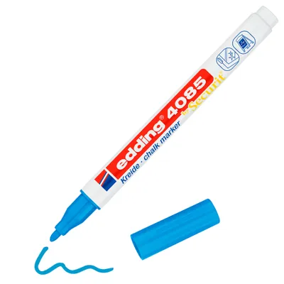 Produktbild von edding Kreidemarker 4085 Hellblau 1-2 mm Kreidestift für Tafeln, Fenster, Glas & Spiegel