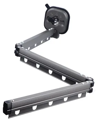 Wandtrockner, doppelt klappbar, Aluminium, grau, Saugnapfmontage