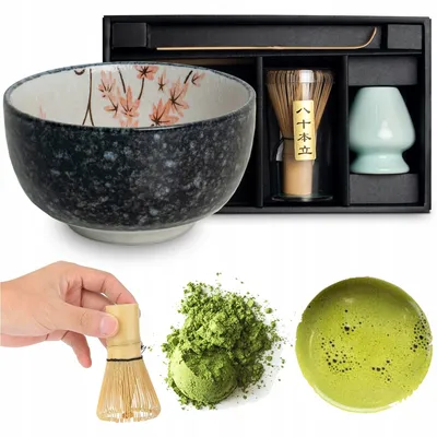 Produktbild von Matcha Set 4 tlg. Original japanische Matcha Schale mit Besen & Löffel