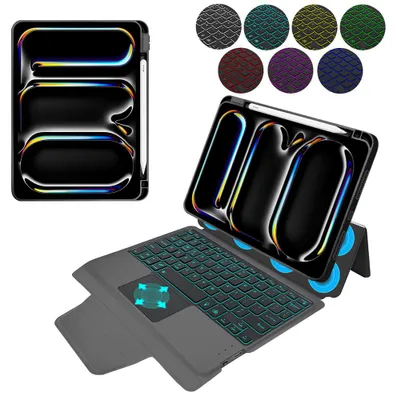 Obrázek produktu pro Pouzdro Techsuit KeyTab Pro (s bezdrátovou klávesnicí RGB a držákem na stylus) – iPad Pro 11 (2024) – černé