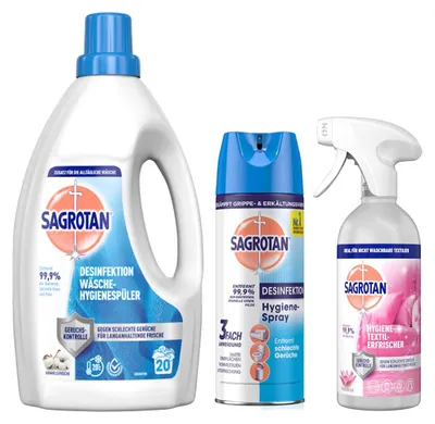 Produktbild von SagrotanTextilienerfrischer Hygiene-Ausprobierpaket für Kleidung und Wohntextilien