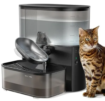Productafbeelding van Filterloze en Draadloze 3,5L Kattenfontein, Zwart