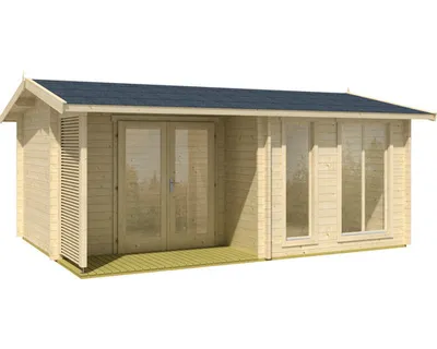 Produktbild von Gartenhaus Outdoor Life Brighton 70 mm inkl. Fußboden 580 x 430,8 cm natur