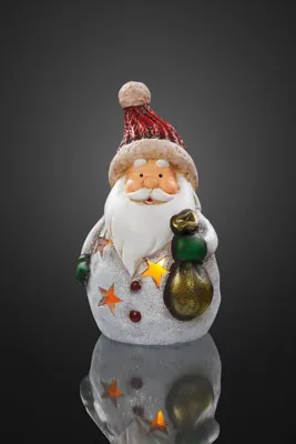 Produktbild von LED Figur Deko Leuchte RGB Weihnachtsmann Keramik Weihnachten Batterie Licht