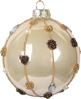 Produktbild von Clayre & Eef Weihnachtskugel Ø 8x8 cm Beige Glas
