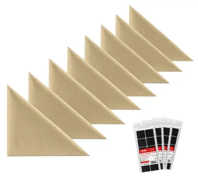 Produktbild von STEGU Polsterpaneel-Set 8× Dreieck 30x30 cm inkl. Klettband Kopfteil Schlafzimmer Beige