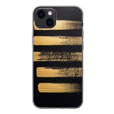 Produktbild von MuchoWow® Handyhülle Schutzhülle Hülle für iPhone 13 Muster aus goldener Farbe auf schwarzem Hintergrund Silikon Softcase Handy Hülle - Karteninhaber