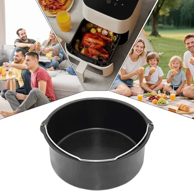 Produktbild von Backform für Heißluftfritteusen - Lebensmittelechtes Zubehör zum Backen von Chiffon, Pizza und Brot