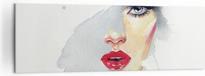 Produktbild von Bild auf Leinwand - Leinwandbild - Einteilig - Aquarell Frau Mund - 160x50cm - Wand Bild - Wanddeko - Wandbilder - Leinwanddruck - Bilder - Wanddekoration - Leinwand bilder - Wandbild - AB160x50-4891