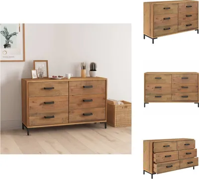 Produktbild von vidaXL Sideboard Braun 110x35x70 cm Massivholz Kiefer - Sideboards