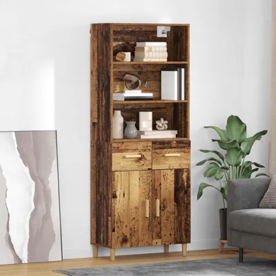 Obrázek produktu pro vidaXL Highboard old wood 69,5 x 32,5 x 180 cm materiál na bázi dřeva