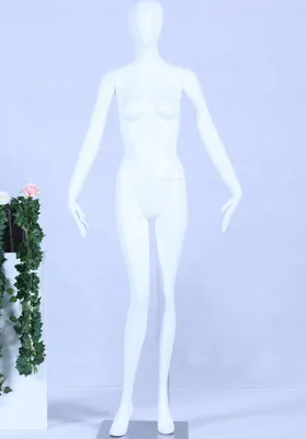 Image de F-049 Mannequin blanc mat laqué de haute qualité Egghead avec plaque métal Femme