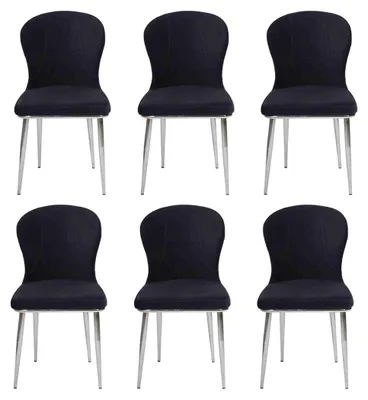Produktbild von Gruppe Garnitur Stühle 6x Stuhl Set Textil Polster Sitz  Esszimmer Neu