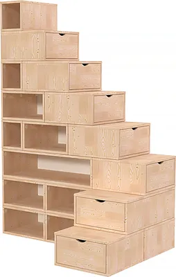 Produktbild von Treppenregal 200 cm - Roh (ohne Lack)