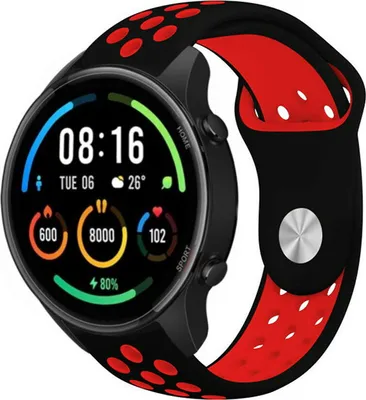 Produktbild von Strap-it Xiaomi Mi Watch Sportarmband (Schwarz/Rot)