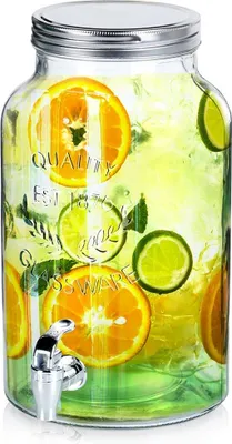 Immagine prodotto di Distributore di bevande in vetro con rubinetto, 6,2 l