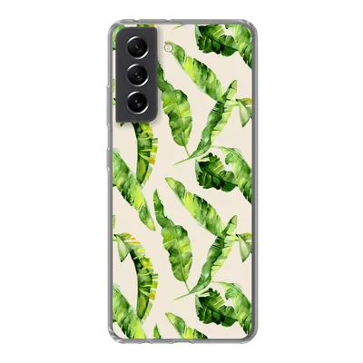 Produktbild von MuchoWow® Handyhülle Schutzhülle Hülle für Samsung Galaxy S21 FE Blatt - Tropisch - Muster Silikon Softcase Handy Hülle - Mobiltelefonhülle
