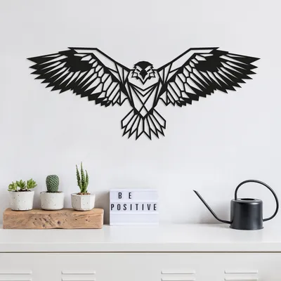Obrázok produktu pre Wallity, Eagle3, dekorácia na stenu, čierna, kov, 100 x 44 cm