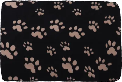 Produktbild von Hundedecke aus weichem Plüsch, maschinenwaschbar, für kleine Haustiere, Hunde, Katzen, Pfotenabdruck, L
