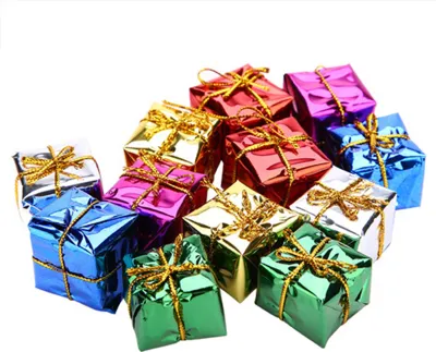 Obrázok produktu pre 12PCS darčeková krabička prívesok visí ozdoba pre vianočný stromček Xmas strany dekor