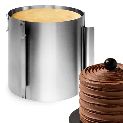 Produktbild von Lindenstein Tortenring verstellbar 20 cm hoch – Edelstahl Backring und Tortenform, runder Kuchenring Ø 16–30 cm verstellbar, hochwertig und funktional