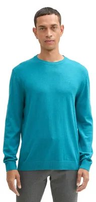 Produktbild von Tom Tailor Herren 1039805 Strickpullover mit Crewneck, 37094 - Turquoise Blue Me