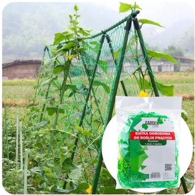 Immagine prodotto di Rete per piante, rete da rampicante 1,8 x 2,7 m, supporto per rampicanti, rete da giardino, rete di sostegno per piante rampicanti con maglie larghe, verde