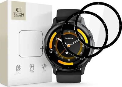Immagine prodotto di Tech-Protect Hybrid Glass Flex+ Confezione da 2 pezzi per Garmin Venu 3 - Nero