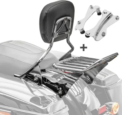 Produktbild von Sissybar + Gepäckträger W1 für Harley Davidson Road King 09-13 chrom