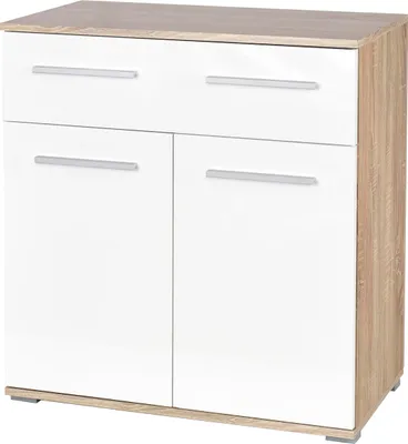Produktbild von Halmar Kommode Lima KM1 - Dub-Sonoma / weißer Glanz