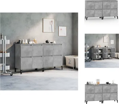 Image de vidaXL Sideboards 2 pcs. Gris béton 60x35x70 cm Bois composite - Sideboards