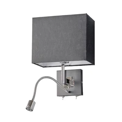 Produktbild von Lucande Wandlampe Rebekka, 31 cm, schwarz, LED-Lesearm