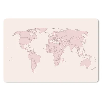 Produktbild von MuchoWow® Mauspad Mousepad Weltkarte - Einfach - Rosa 27x18 cm - Mousepads - Maus Mat - Pad - Mausunterlage - Büroartikel - Desk Matten