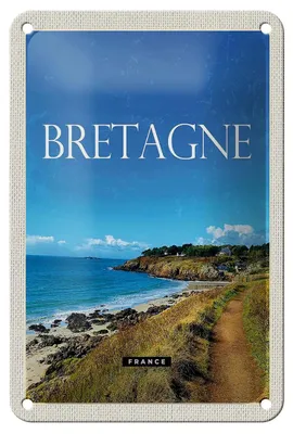Produktbild von Blechschild Reise 12x18cm Bretagne France Urlaub Reiseziel Schild