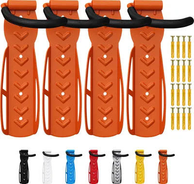 Produktbild von 4 x WELLGRO Wand Fahrradhalter - Stahl Fahrrad Wandhalterung - Fahrrad haken - Fahrradständer - Ständer - Farbe wählbar