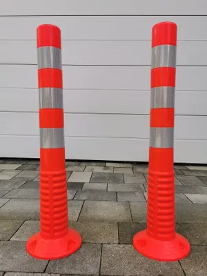 Produktbild von Flexible Leitpfosten ROT Kunststoff Absperrpfosten Pfosten Poller Warnpfosten