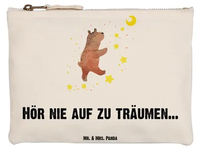 Produktbild von Mr. & Mrs. Panda Schlampermäppchen Bär Träume Grösse XL Große - Weiß - Geschenk, Traum, Federmappe, beauty case, Teddy, pencil, Kosmetiktasche, Kulturtasche, Mäppchen
