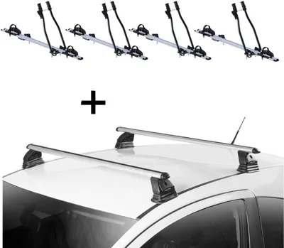 Produktbild von 4x Fahrradträger SAGITTAR + Dachträger VDP EVO ALU kompatibel mit DS 3 3 Türer 2010-2019