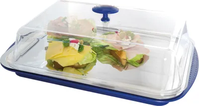 Produktbild von APS Thermo Tablett-Set (B)430 x (T)290 x (H)140 mm blau / transparent