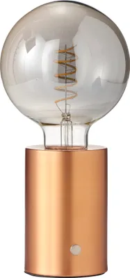 Produktbild von LED Akku Tischlampe Edison Style Glühbirne mit Glühdraht 2000mAh Touch Dimmer Roségold dunkle Birne