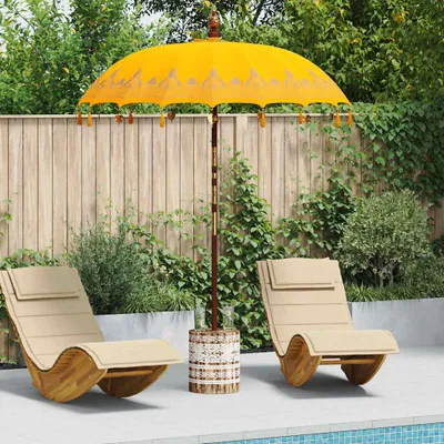 Zdjęcie produktu dla Maison Exclusive - Baliński parasol z podstawą, kolor żółty, wymiary: 185 x 185 x 260 cm