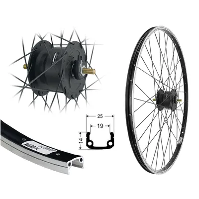 Produktbild von 28 Zoll Aluminium Vorderrad Nabendynamo 19-622 Laufrad Felgenbremse 6v 3 Watt