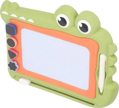 Immagine prodotto di Lavagna da disegno magnetica con 4 timbri, blocco per scrivere e colorare per bambini, 29 x 23 cm, verde