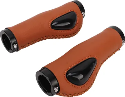 Image de Leder-Fahrradlenkergriffe mit sto?d?mpfendem Fl��ssigsilikon-Handfl?chenkissen, atmungsaktiv und ergonomisch, bequem f��r (braun)