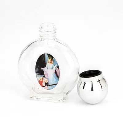Weihwasserflasche aus Glas, Engel-Motiv, 7 x 4,5 x 2 cm