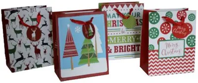 Produktbild von Weihnachtliche Geschenktragetasche - 1 Stück, sortiert, 18 x 23 x 10 cm