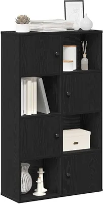 Productafbeelding van Maison Exclusive - Boekenkast, zwart, eikenlook, 60x24x101,5 cm, houtvezel