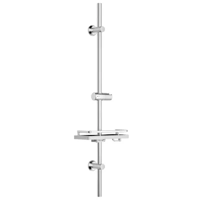 Immagine prodotto di Asta doccia JOHO con ripiano XXL - Asta doccia in acciaio inox da 100 cm con supporto per doccetta, supporto a parete regolabile da 30 a 94 cm adatto per fori di montaggio