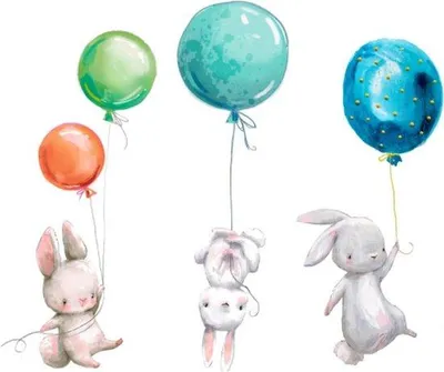 Produktbild von Wandtattoo mit Ballons für Babyzimmer 67x56cm